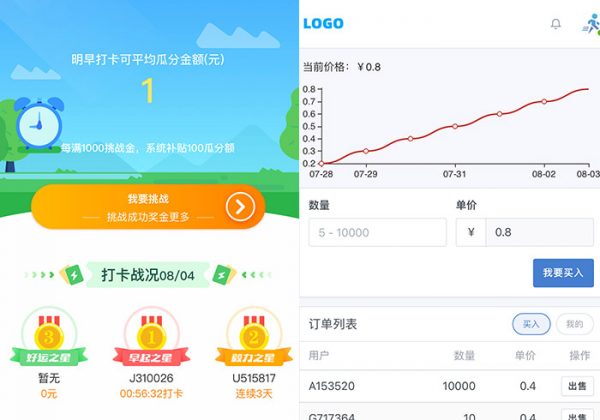 【运营版】仿趣步早起打卡区块链系统/闪步乐步区块链/趣步模式/跑步签到赚区块链/商城/任务-魅力源码