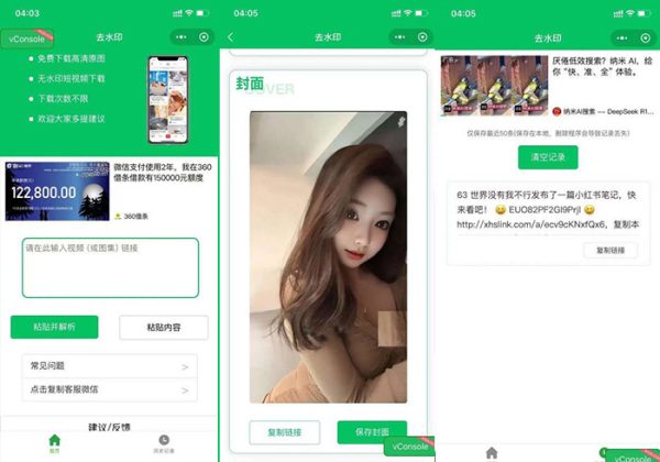 2025去水印小程序源码可对接完整流量主广告可直接运营去水印小程序流量主神器搭建去水印源码-魅力源码