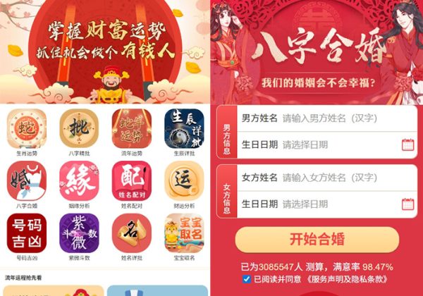 2025蛇年运势测算网站源码升级版运势测算系统八字算命周易风水塔罗牌手机号测吉凶宝宝起名-魅力源码